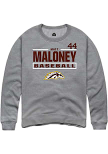 Matt Maloney  Rally Western Michigan Broncos Mens Grey NIL Stacked Box Long Sleeve Crew Sweatshirt