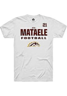 Ofa Mataele  Western Michigan Broncos White Rally Football NIL Stacked Box Short Sleeve T Shirt