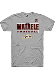 Ofa Mataele  Western Michigan Broncos Grey Rally Football NIL Stacked Box Short Sleeve T Shirt