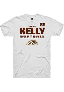 Payton Kelly White Western Michigan Broncos NIL Stacked Box Short Sleeve T Shirt