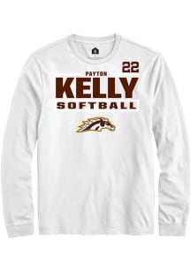 Payton Kelly Rally Mens White Western Michigan Broncos NIL Stacked Box Tee