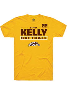 Payton Kelly Gold Western Michigan Broncos NIL Stacked Box Short Sleeve T Shirt