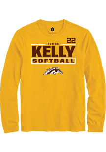 Payton Kelly Rally Mens Gold Western Michigan Broncos NIL Stacked Box Tee