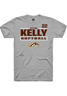 Payton Kelly Grey Western Michigan Broncos NIL Stacked Box Short Sleeve T Shirt