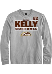 Payton Kelly Rally Mens Grey Western Michigan Broncos NIL Stacked Box Tee