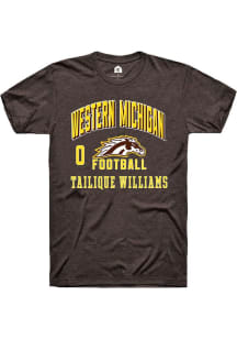 Tailique Williams Brown Western Michigan Broncos NIL Arch Logo Short Sleeve T Shirt
