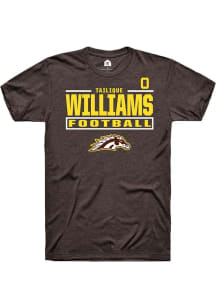 Tailique Williams Brown Western Michigan Broncos NIL Stacked Box Short Sleeve T Shirt