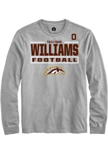 Tailique Williams Rally Mens Grey Western Michigan Broncos NIL Stacked Box Tee