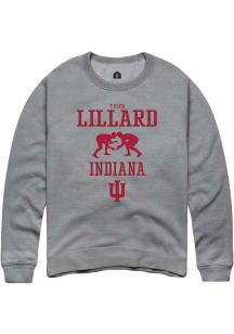 Tyler Lillard Rally Mens Graphite Indiana Hoosiers NIL Sport Icon Crew Sweatshirt