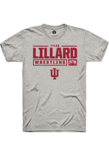 Tyler Lillard Ash Indiana Hoosiers NIL Stacked Box Short Sleeve T Shirt