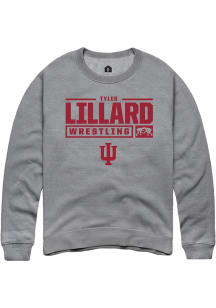 Tyler Lillard Rally Mens Graphite Indiana Hoosiers NIL Stacked Box Crew Sweatshirt