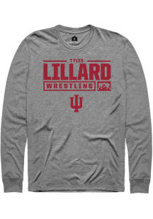 Tyler Lillard Rally Mens Graphite Indiana Hoosiers NIL Stacked Box Tee