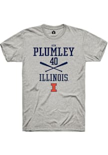 Ben Plumley  Illinois Fighting Illini Ash Rally NIL Sport Icon Short Sleeve T Shirt