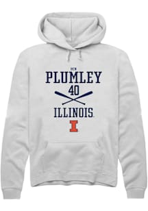 Ben Plumley  Rally Illinois Fighting Illini Mens White NIL Sport Icon Long Sleeve Hoodie