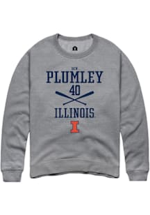 Ben Plumley  Rally Illinois Fighting Illini Mens Graphite NIL Sport Icon Long Sleeve Crew Sweatshi..