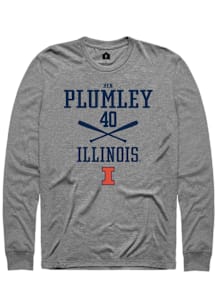 Ben Plumley  Illinois Fighting Illini Graphite Rally NIL Sport Icon Long Sleeve T Shirt