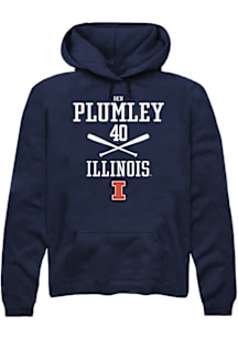 Ben Plumley  Rally Illinois Fighting Illini Mens Navy Blue NIL Sport Icon Long Sleeve Hoodie