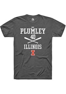 Ben Plumley  Illinois Fighting Illini Dark Grey Rally NIL Sport Icon Short Sleeve T Shirt