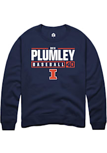 Ben Plumley  Rally Illinois Fighting Illini Mens Navy Blue NIL Stacked Box Long Sleeve Crew Sweats..