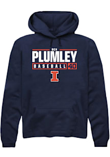 Ben Plumley  Rally Illinois Fighting Illini Mens Navy Blue NIL Stacked Box Long Sleeve Hoodie