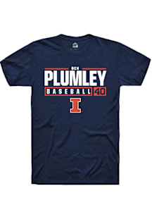 Ben Plumley  Illinois Fighting Illini Navy Blue Rally NIL Stacked Box Short Sleeve T Shirt