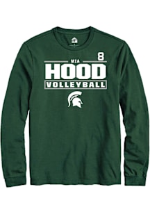 Mia Hood  Michigan State Spartans Green Rally NIL Stacked Box Long Sleeve T Shirt