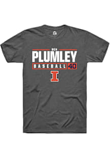 Ben Plumley  Illinois Fighting Illini Dark Grey Rally NIL Stacked Box Short Sleeve T Shirt
