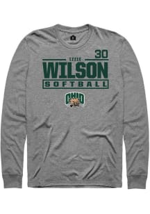 Izzie Wilson  Ohio Bobcats Graphite Rally NIL Stacked Box Long Sleeve T Shirt