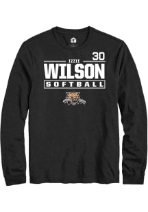 Izzie Wilson  Ohio Bobcats Black Rally NIL Stacked Box Long Sleeve T Shirt