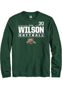 Izzie Wilson  Ohio Bobcats Green Rally NIL Stacked Box Long Sleeve T Shirt