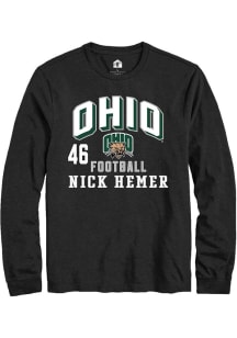 Nick Hemer  Ohio Bobcats Black Rally NIL Arch Logo Long Sleeve T Shirt