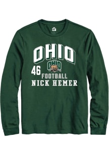 Nick Hemer  Ohio Bobcats Green Rally NIL Arch Logo Long Sleeve T Shirt