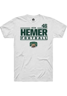 Nick Hemer  Ohio Bobcats White Rally NIL Stacked Box Short Sleeve T Shirt