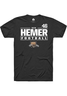 Nick Hemer  Ohio Bobcats Black Rally NIL Stacked Box Short Sleeve T Shirt