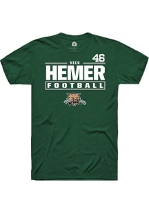 Nick Hemer  Ohio Bobcats Green Rally NIL Stacked Box Short Sleeve T Shirt