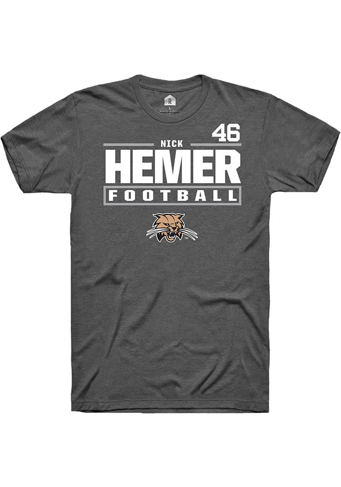 Nick Hemer Ohio Bobcats Rally NIL Stacked Box Short Sleeve T Shirt