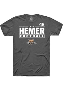Nick Hemer  Ohio Bobcats Grey Rally NIL Stacked Box Short Sleeve T Shirt