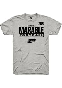 D’Mon Marable Ash Purdue Boilermakers NIL Stacked Box Short Sleeve T Shirt