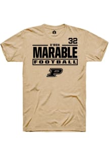 D’Mon Marable Tan Purdue Boilermakers NIL Stacked Box Short Sleeve T Shirt