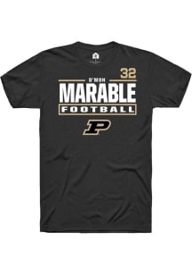D’Mon Marable Black Purdue Boilermakers NIL Stacked Box Short Sleeve T Shirt