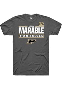 D’Mon Marable Grey Purdue Boilermakers NIL Stacked Box Short Sleeve T Shirt
