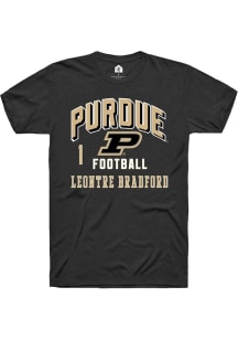 LeonTre Bradford Black Purdue Boilermakers NIL Arch Logo Short Sleeve T Shirt