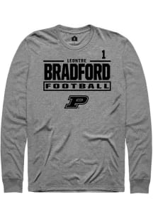 LeonTre Bradford Rally Mens Graphite Purdue Boilermakers NIL Stacked Box Tee
