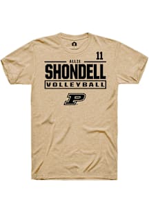 Allie Shondell  Purdue Boilermakers Tan Rally NIL Stacked Box Short Sleeve T Shirt