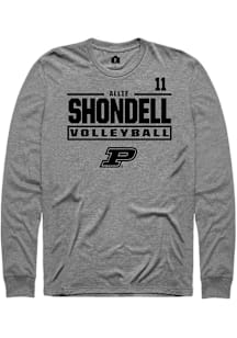 Allie Shondell  Purdue Boilermakers Graphite Rally NIL Stacked Box Long Sleeve T Shirt
