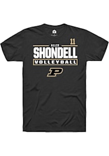Allie Shondell  Purdue Boilermakers Black Rally NIL Stacked Box Short Sleeve T Shirt