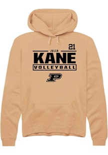 Julia Kane  Rally Purdue Boilermakers Mens Gold NIL Stacked Box Long Sleeve Hoodie