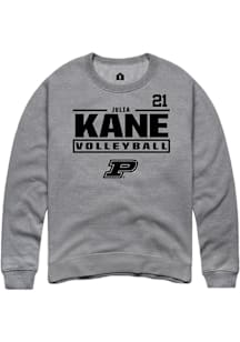Julia Kane  Rally Purdue Boilermakers Mens Graphite NIL Stacked Box Long Sleeve Crew Sweatshirt