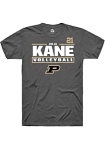 Julia Kane  Purdue Boilermakers Grey Rally NIL Stacked Box Short Sleeve T Shirt