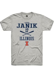 Camden Janik  Illinois Fighting Illini Ash Rally NIL Sport Icon Short Sleeve T Shirt